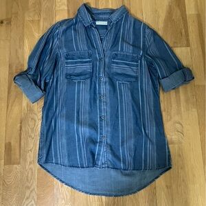 Standard Grace Soft Denim-like Striped Shirt